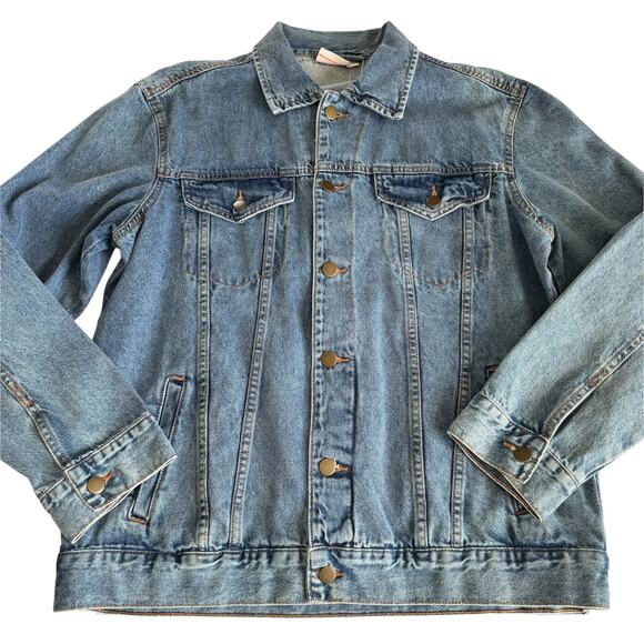 Nickelodeon 90s Rugrats Hey Arnold Ren Stimpy Oversized Denim Jacket Size Large - Picture 2 of 7